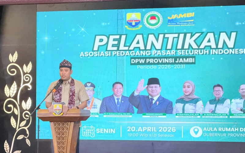 Lantik Kepengurusan DPW APPSI Jambi, Sudaryono: Aktif Bantu Pedagang dan Dukung Program MBG